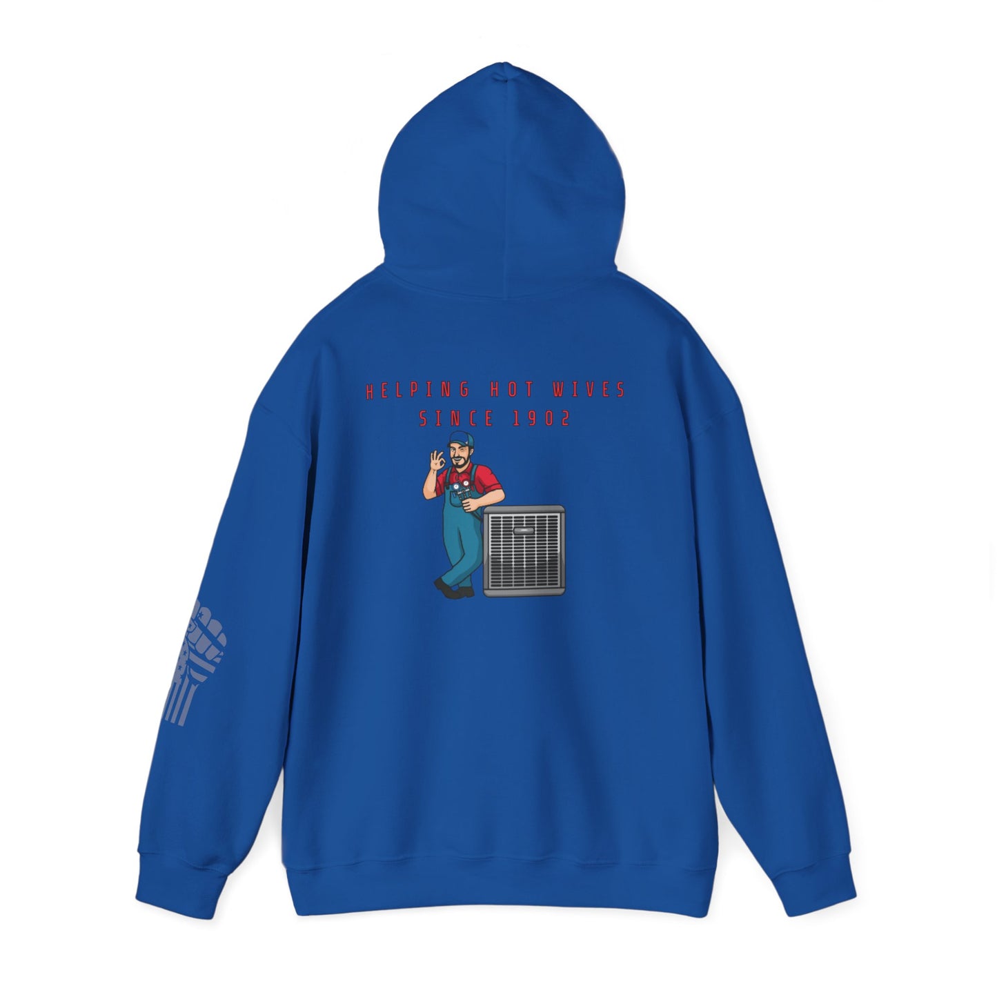 HVAC Humor Hoodie, Unisex Funny Sweatshirt, HVAC Tech Gift, Helping Wives Since 1902, Home Repair Humor