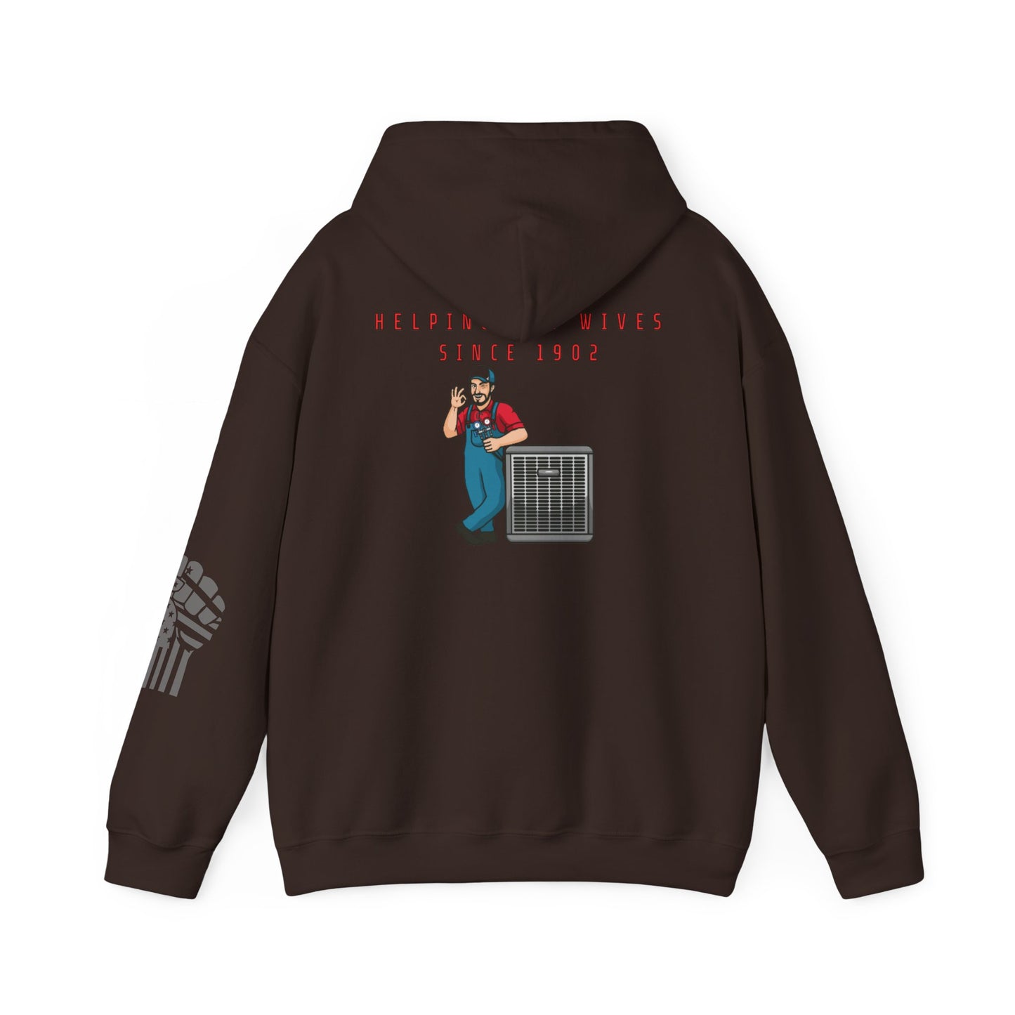 HVAC Humor Hoodie, Unisex Funny Sweatshirt, HVAC Tech Gift, Helping Wives Since 1902, Home Repair Humor