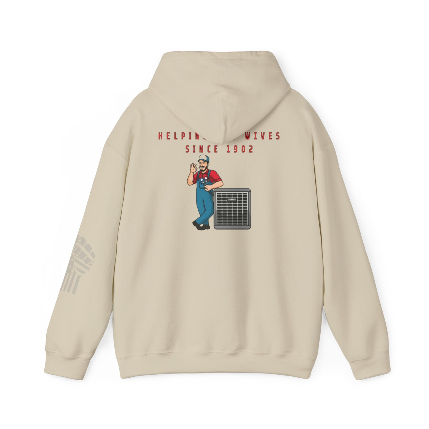 HVAC Humor Hoodie, Unisex Funny Sweatshirt, HVAC Tech Gift, Helping Wives Since 1902, Home Repair Humor