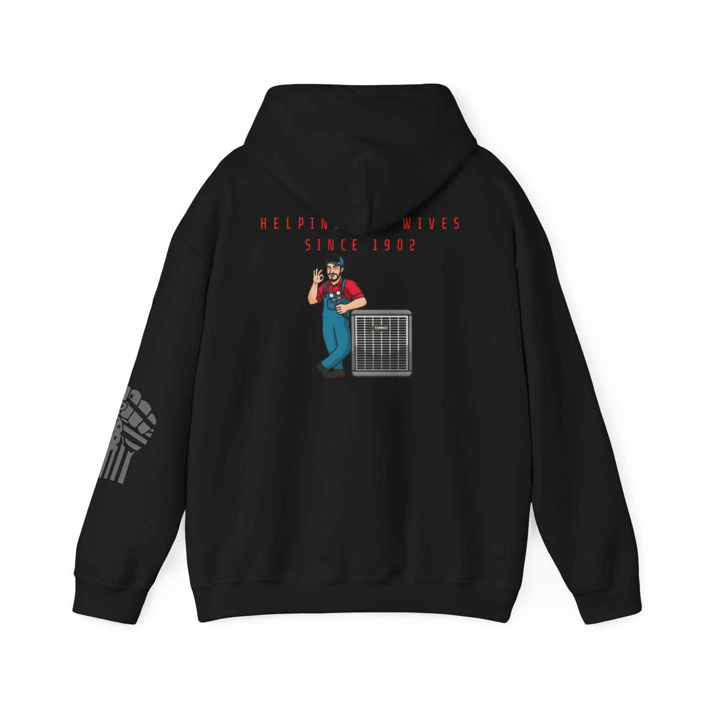 HVAC Humor Hoodie, Unisex Funny Sweatshirt, HVAC Tech Gift, Helping Wives Since 1902, Home Repair Humor