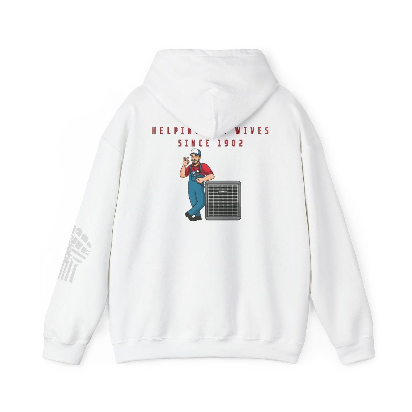 HVAC Humor Hoodie, Unisex Funny Sweatshirt, HVAC Tech Gift, Helping Wives Since 1902, Home Repair Humor