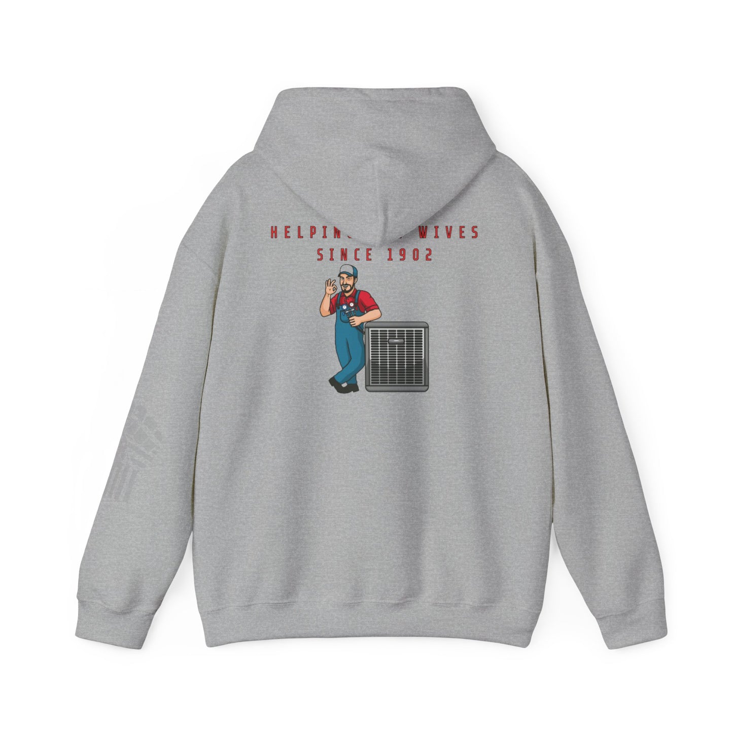 HVAC Humor Hoodie, Unisex Funny Sweatshirt, HVAC Tech Gift, Helping Wives Since 1902, Home Repair Humor