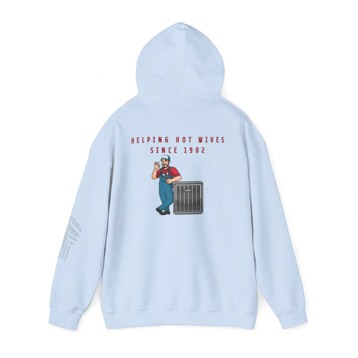 HVAC Humor Hoodie, Unisex Funny Sweatshirt, HVAC Tech Gift, Helping Wives Since 1902, Home Repair Humor
