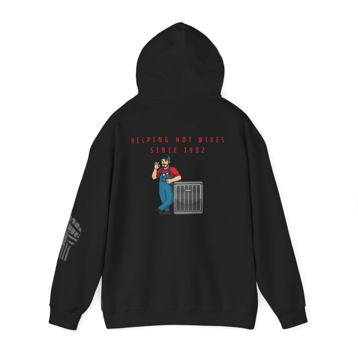 HVAC Humor Hoodie, Unisex Funny Sweatshirt, HVAC Tech Gift, Helping Wives Since 1902, Home Repair Humor
