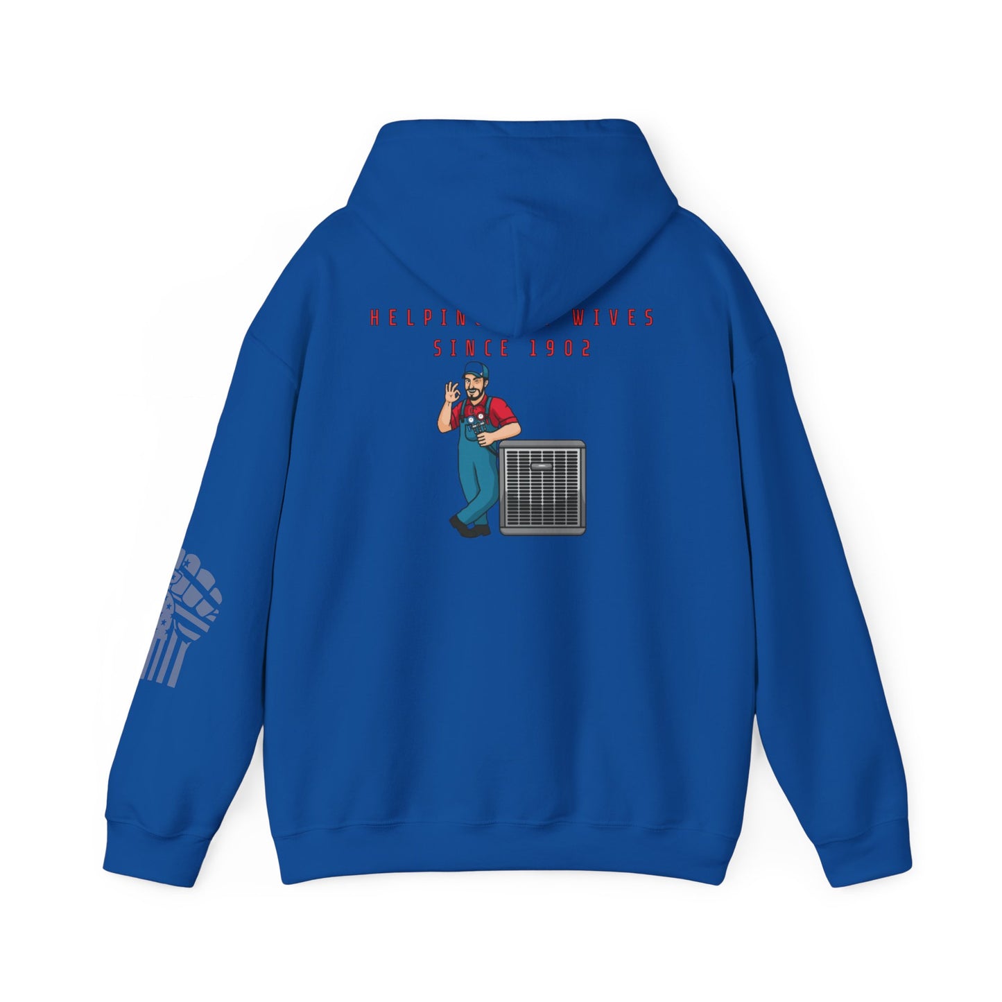 HVAC Humor Hoodie, Unisex Funny Sweatshirt, HVAC Tech Gift, Helping Wives Since 1902, Home Repair Humor